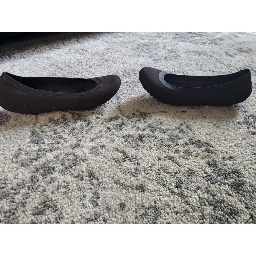 Crocs Women's Mammoth Ballerina Slip-On Dark Brown Flat Shoes - Size 10 - Picture 3 of 7